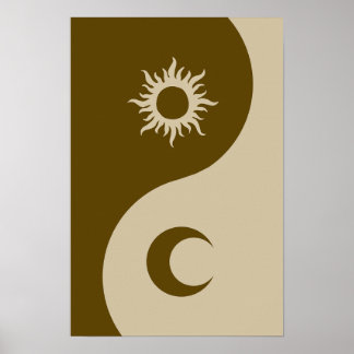 Zon en maan Yin-Yang Poster