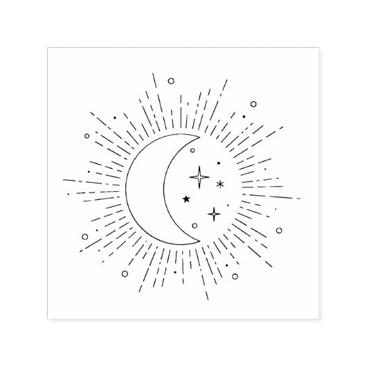 Zon en Maan Zelfinktende Stempel (Design)