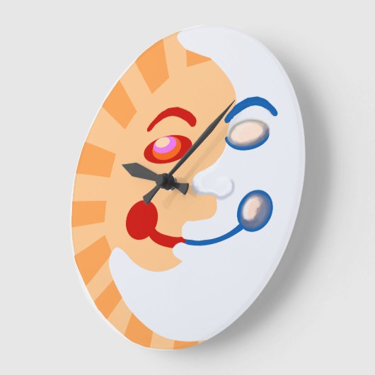 Zon- en maangezichten grote klok (Hoek)