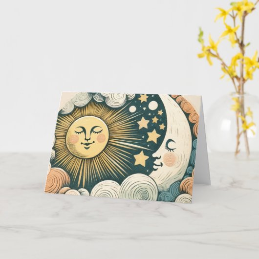 Zon en MaanKind Zonneschijn Kaart (Gele Bloem)