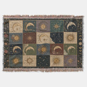 Zon- en Maanpatchwork Gewoven Worpdeken Deken (Voorkant)