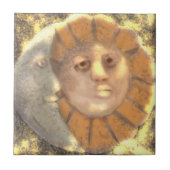 Zon- en maansymbool Relic Artwork Design Tegeltje (Voorkant)