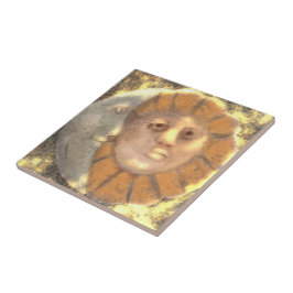 Zon- en maansymbool Relic Artwork Design Tegeltje
