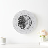 Zon- en maanzijde hand tekening  gravering grote klok (Huis)