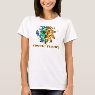 ZON EN MOON ABSTRACTE FUSIE T-SHIRT