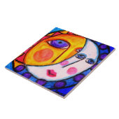 Zon- en Moon-Abstracte kunst Tegeltje (Zijkant)