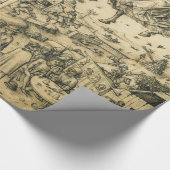 ZON- EN MOON-Antiek zwarte witte asstrologie Teken Cadeaupapier (Hoek)