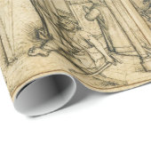 ZON- EN MOON-Antiek zwarte witte asstrologie Teken Cadeaupapier (Rol Hoek)