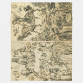 ZON- EN MOON-Antiek zwarte witte asstrologie Teken Fleece Deken (Voorkant)