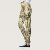 ZON- EN MOON-Antiek zwarte witte asstrologie Teken Leggings (Links)
