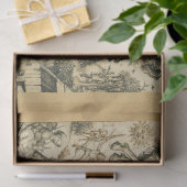 ZON- EN MOON-Antiek zwarte witte asstrologie Teken Tissuepapier (Geschenk)