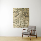 ZON- EN MOON-Antiek zwarte witte asstrologie Teken Wandkleed (In situ)