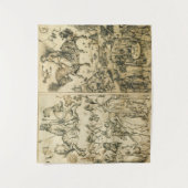 ZON- EN MOON-Antiek zwarte witte asstrologie Teken Wandkleed (Voorkant)