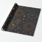 Zon- en Moon Celestial-wrapppapier Cadeaupapier (Uitgerold)