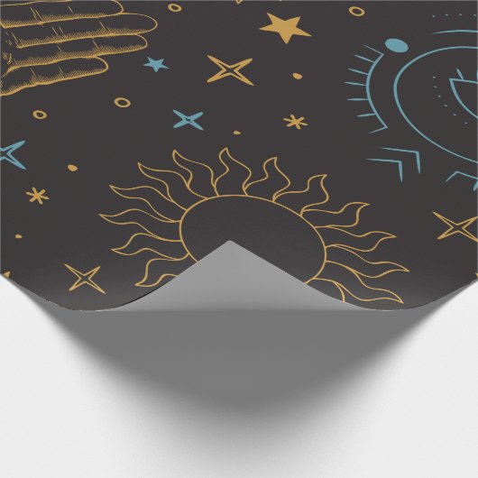 Zon- en Moon Celestial-wrapppapier Cadeaupapier (Hoek)