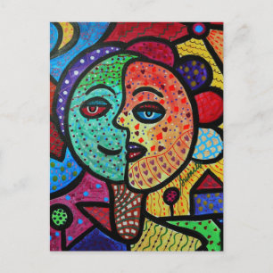 ZON EN MOON COUPLE BRIEFKAART