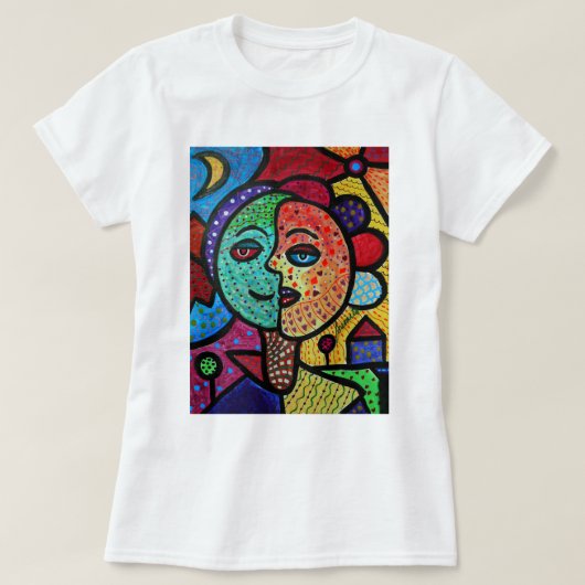 ZON EN MOON COUPLE T-SHIRT (Design voorkant)