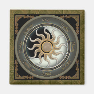 Zon- en Moon Pagan Wheel Magneet