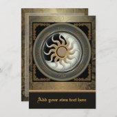 Zon en Moon Pagan Wheel Middelgrote Uitnodiging (Voorkant / Achterkant)