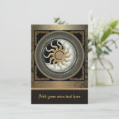 Zon en Moon Pagan Wheel Middelgrote Uitnodiging (Staand voorkant)