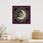 Zon- en Moon Pagan Wheel Poster (Keuken)