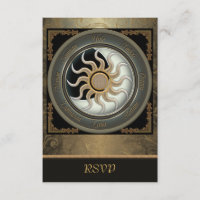 Zon- en Moon Pagan Wheel RSVP-kaarten