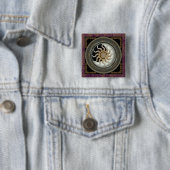 Zon- en Moon Pagan Wheel Vierkante Button 5,1 Cm (In situ)