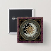 Zon- en Moon Pagan Wheel Vierkante Button 5,1 Cm (Voorkant /achterkant)