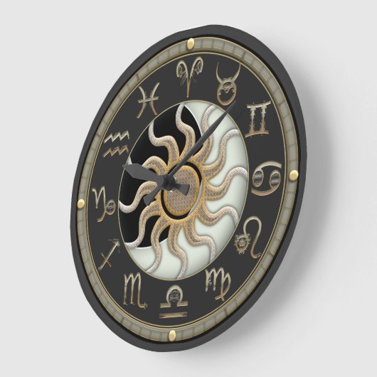 Zon- en moonasstrologische symbolen grote klok (Hoek)