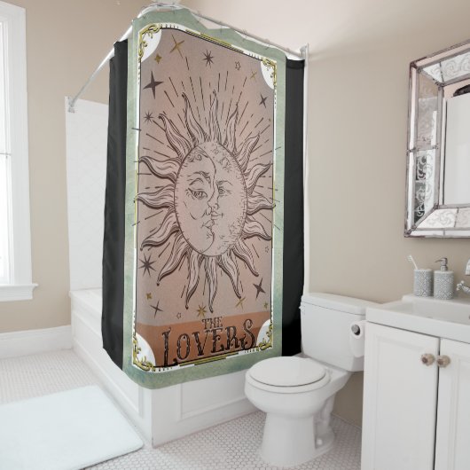  zon- en moondualiteit overtreft Tarot Card Art Douchegordijn (In situ)