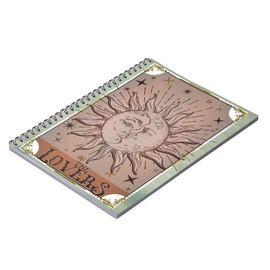 zon- en moondualiteit overtreft Tarot Card Art Notitieboek (Linkerzijde)