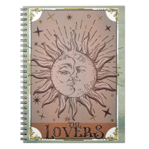 zon- en moondualiteit overtreft Tarot Card Art   Notitieboek