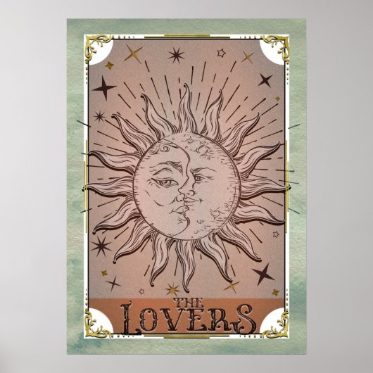 zon- en moondualiteit overtreft Tarot Card Art Poster (Voorkant)