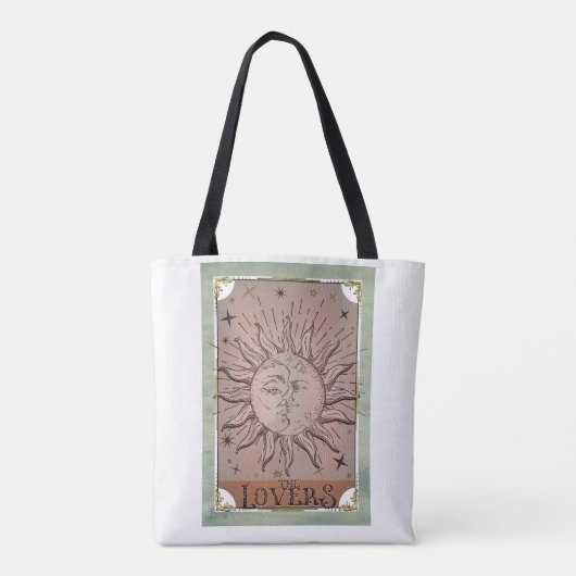 zon- en moondualiteit overtreft Tarot Card Art Tote Bag (Achterkant)