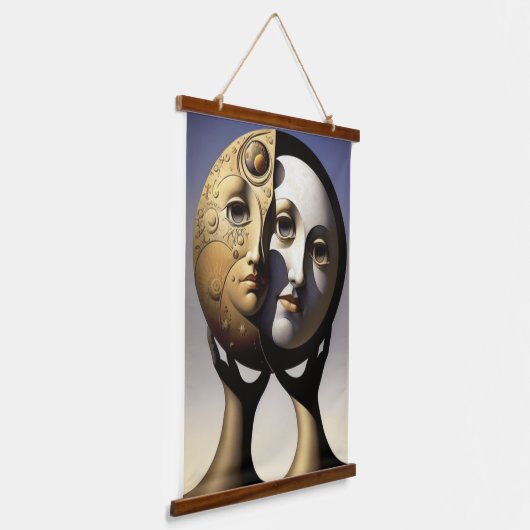 Zon- en moonwandtapijt hangend wandkleed (Gebogen)