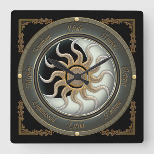 Zon- en motorfietsklok vierkante klok