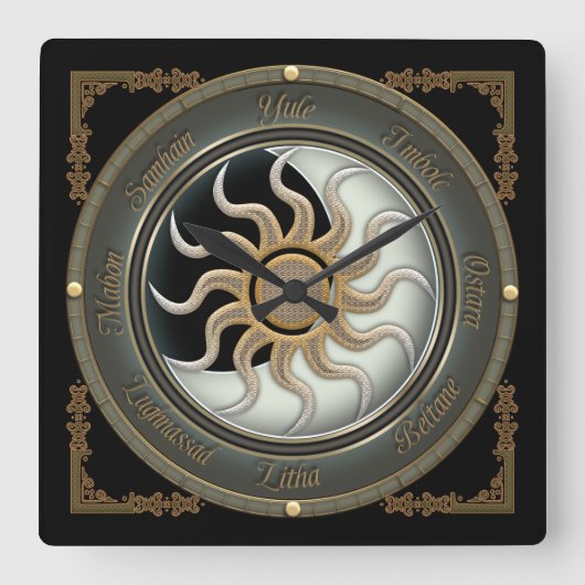 Zon- en motorfietsklok vierkante klok (Voorkant)