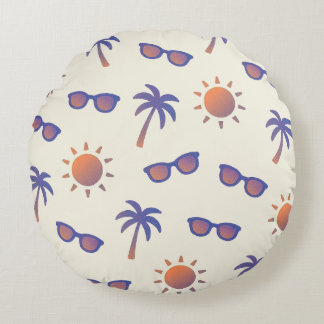 Zon En Palmbomen Rond Kussen