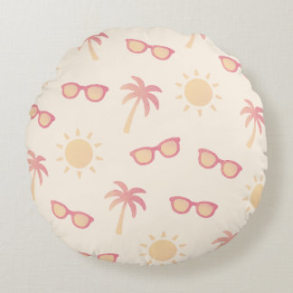 Zon En Palmbomen Rond Kussen