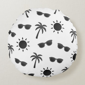 Zon En Palmbomen Rond Kussen