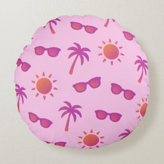 Zon En Palmbomen Rond Kussen