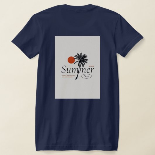 Zon- en palmbomen t-shirt (Laag Achter)