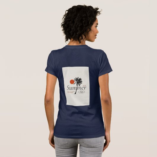 Zon- en palmbomen t-shirt (Achterkant volledig)