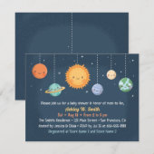 Zon- en planetruimte-Baby shower-uitnodiging Kaart (Voorkant / Achterkant)