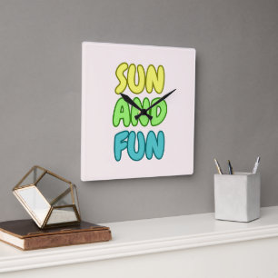 Zon En Plezier Acryl Wandklok