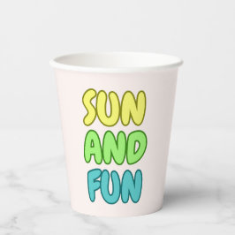 Zon En Plezier Papieren Bekers