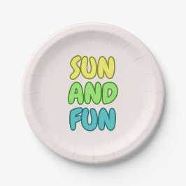 Zon En Plezier Ronde Papieren Bord