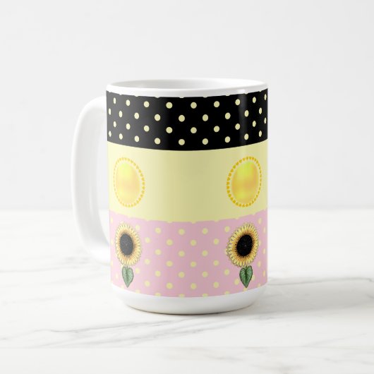 Zon en Polka Dots Koffiemok (Voorkant links)