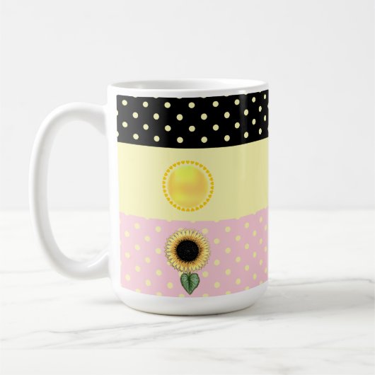 Zon en Polka Dots Koffiemok (Links)