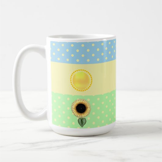 Zon en Polka Dots Koffiemok (Links)